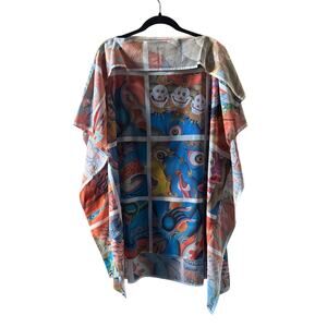 Junya Watanabe Comme Des Garcons Tuni Cotton Voile Art Print Kaftan Tunic